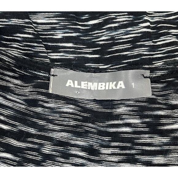 Alembika Gray Mix Tank Midi Sleeveless Dress Lagenlook Scoop Neck Size 1 - Picture 7 of 8